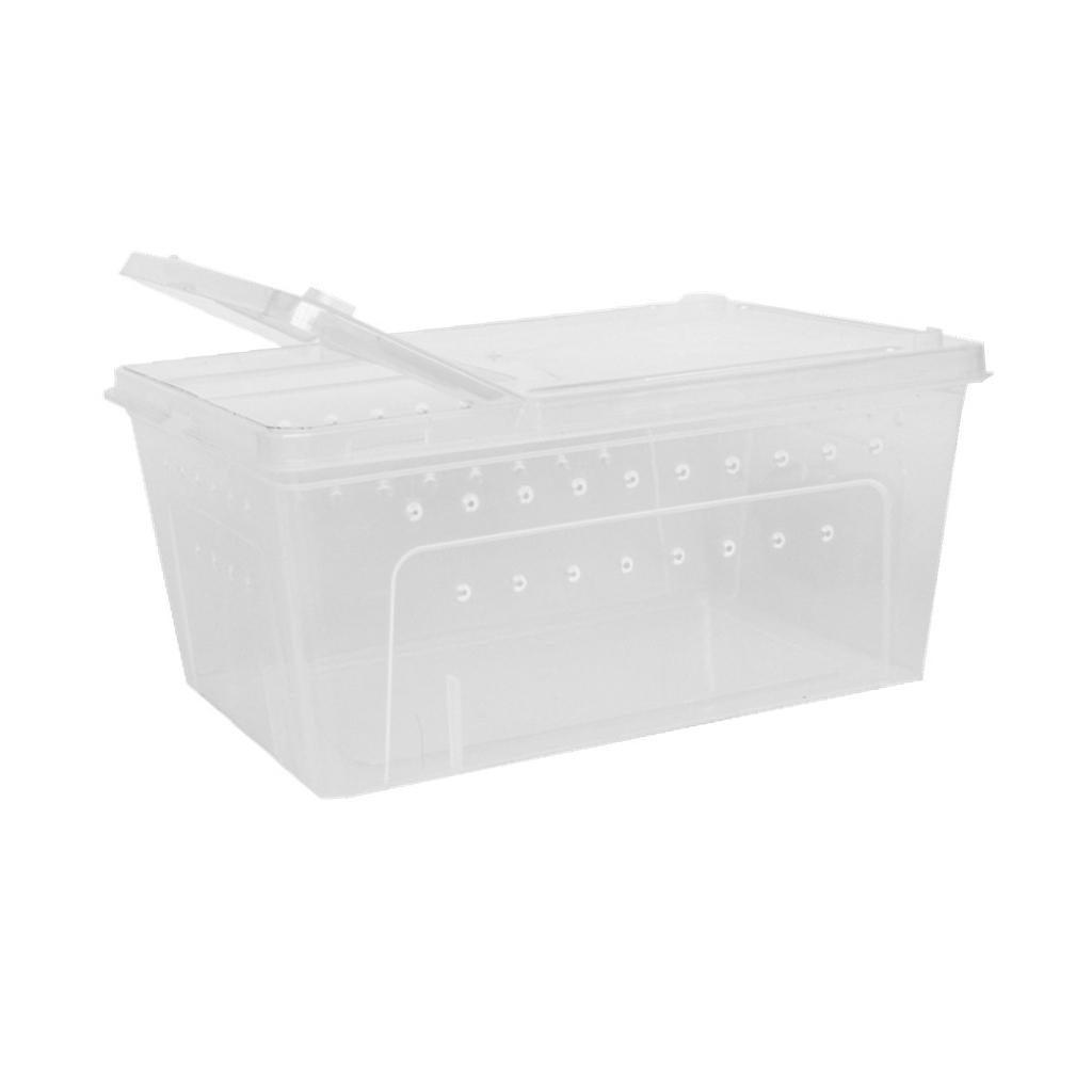

Transparent Reptile Feeding Box Modern Vivarium Rearing Container for Turtles Frogs Spiders Terrariums
