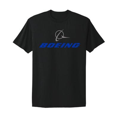 Boeing Aeroespacial Aviación Compañía Estadounidense de Aviones Logo Azul Camiseta Negra Camiseta Unisex