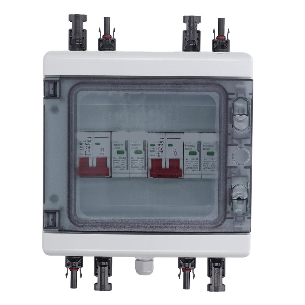 PV Circuit Breaker DC 500V 32A IP65 Isolation Switch 2 in 2 Out with Box for Protection