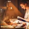 Flexible Gooseneck LED Reading Book Light with Clamp, 3 Color Temperature Circular Night Lamp for Bedside Travel Office