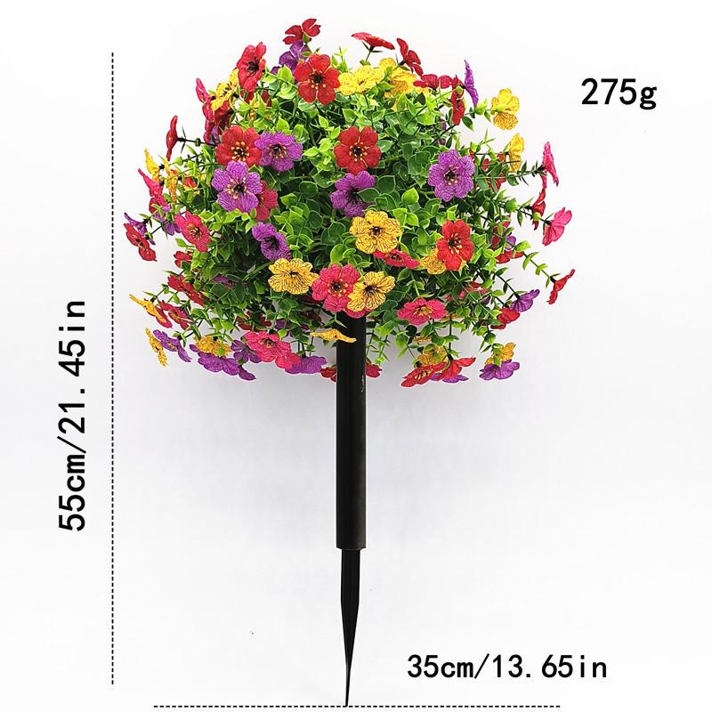 

Artificial Topiary Ball Flowers For Outdoors Planters, Spring Decoration with Spike, UV Resistant Faux Summer Plants, Fake Bushes Indoor Decor