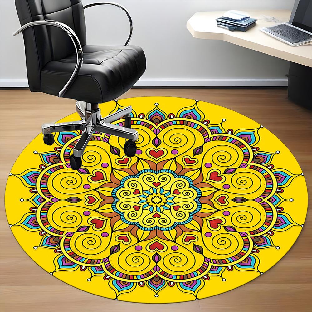 1PC Mandala Artwork Chair Carpet for Office Non-Slip, Lightweight, Machine Washable Rug for Office, Sleeping, Room - Holiday Decoryy251009034