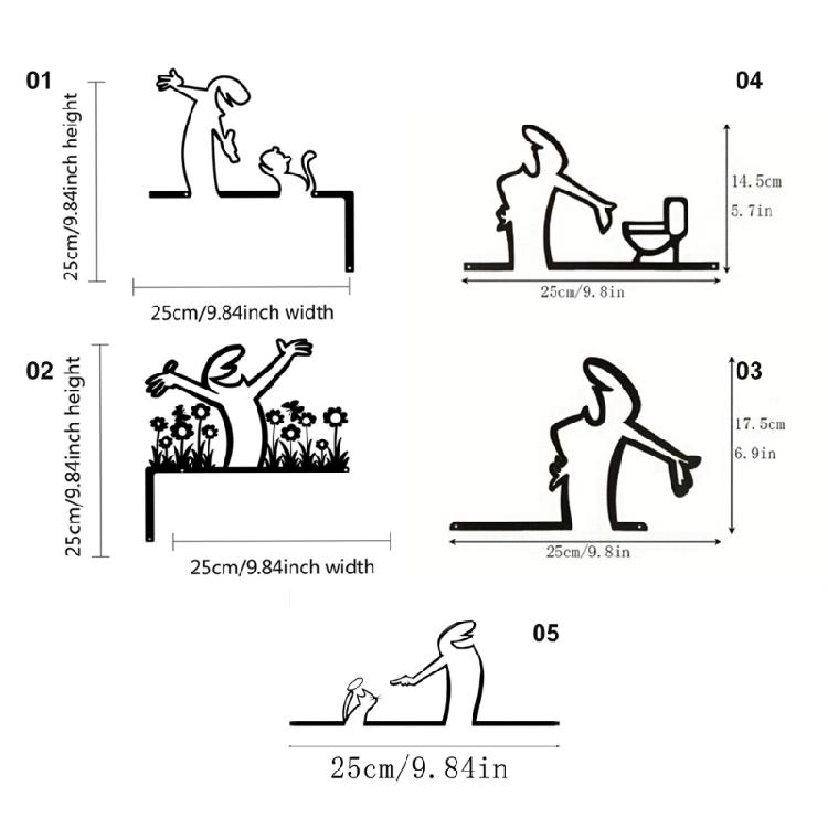 Stylish Iron Matchstick Man Party Homes Decoration Accent Reusable Crafted Art For Shelf Arrangements