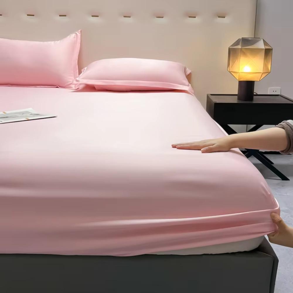 

Elastic Band Mattress Cover Anti-slip Mattress Protector Bedding Adjustable Bed Covers Summer рожевий