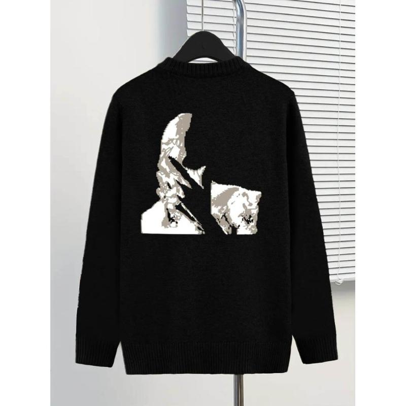 

Basic Crew Neck Sweater, Comfort Fit, Versatile Matching, Daily Casual Wear XXL чёрный