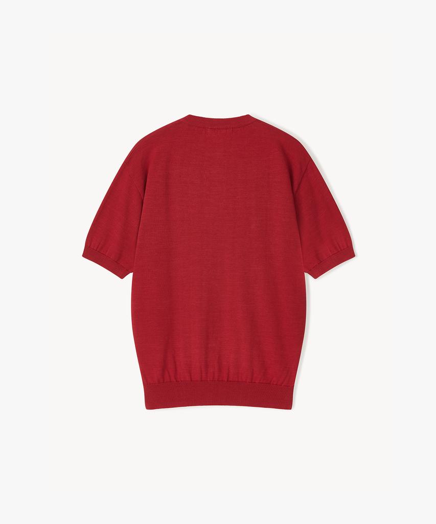 Peullojeulum Henleyneck Cotton Knit Red