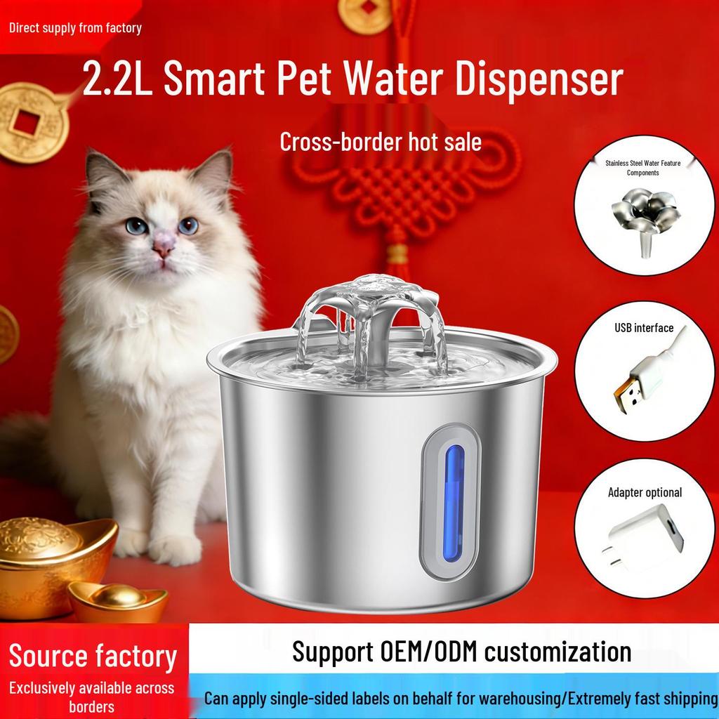 2.2L Automatic Circulating Pet Water Dispenser for Cats & Dogs