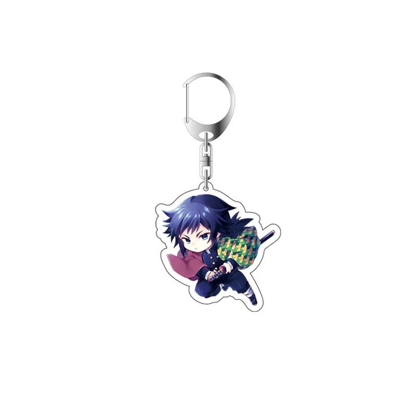 Demon Slayer Keychain Cute Anime Keychain Ingenious Cartoon Key Ring Student Bag Charm Tanjiro Kamado Nezuko Hashira Gifts for