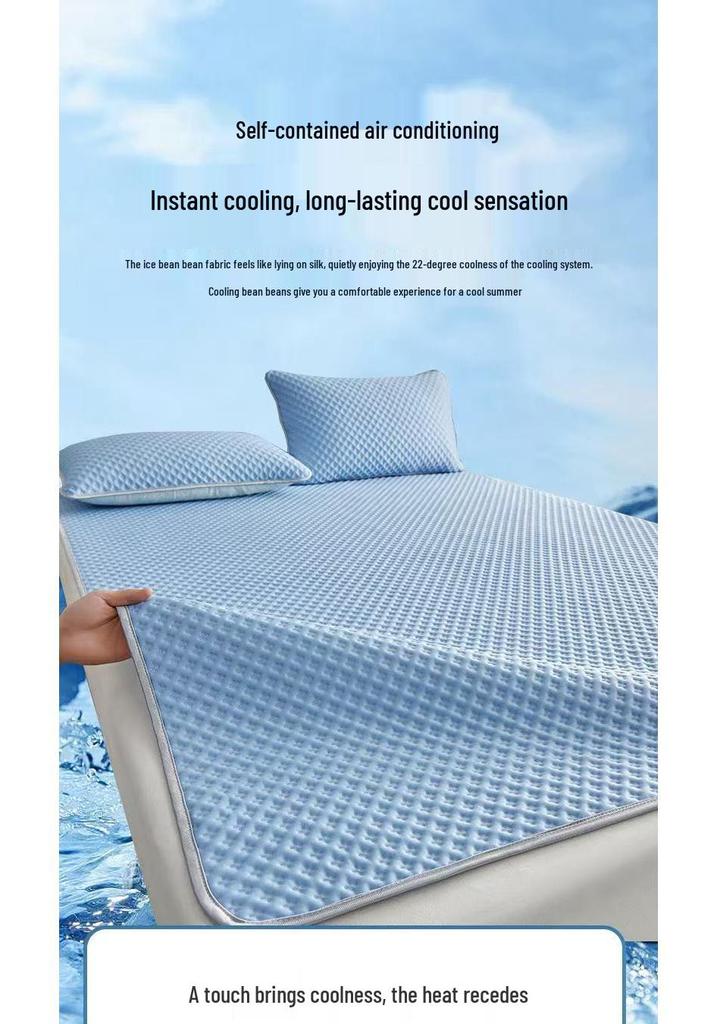 Summer Washable Ice Silk Bean Pattern Breathable Anti-Slip Double-Sided Crib Mattress
