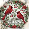 Metal Welcome Wreath Sign 8 Inch Round Wall Art for Home Cafe Halloween Decor