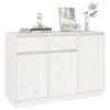 Sideboard White 110 x 34 x 75 cm Solid Pine Wood