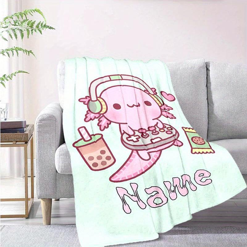 Axolotl Loves Customize Your Name Blanket Warm Comfortable And Soft Blankets Are Suitable For Home Chairs Office Sofas Sofas Office Camping And Gifts