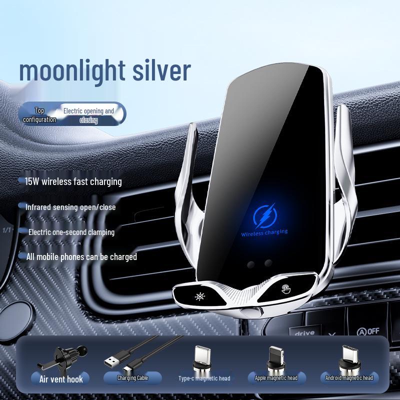 Car Magnetic Wireless Charger & Phone Holder with Smart Induction for Air Vent Navigation