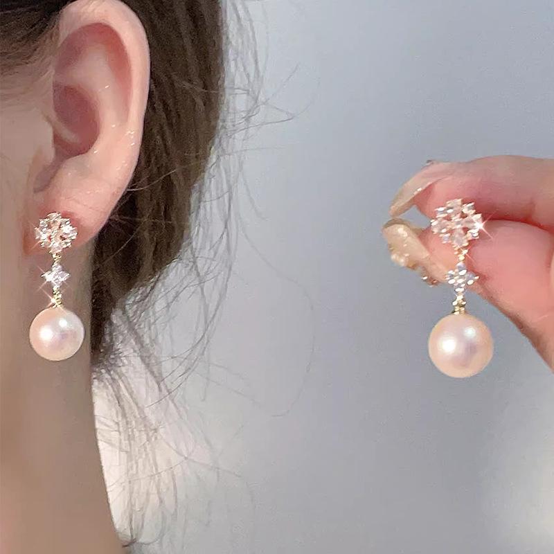 S925 Silver Needle Fairy Flower Earrings - Elegant Luxury 4-Piece Set for Women