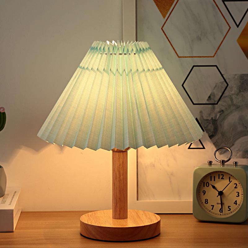 Pleated Nordic Style Table Lamp for Bedroom, Bedside, or Dormitory Décor