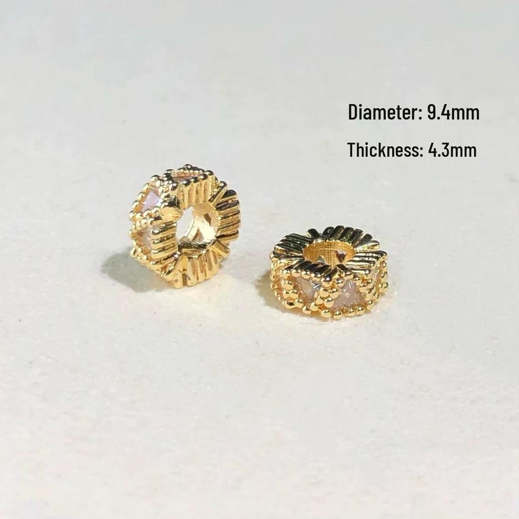 14k Gold-Plated Color-Preserving Crystal Spacer Beads for DIY Bracelets and Necklaces