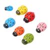 100pcs Wooden Ladybug Stickers Colorful Cute Self Adhesive Ladybug Stickers for DIY Crafts Scrapbook Party Decorations