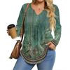 Womens Plus Size Long Sleeve Shirts  V Neck Tunic Tops Basic Loose Fit Tee Tops