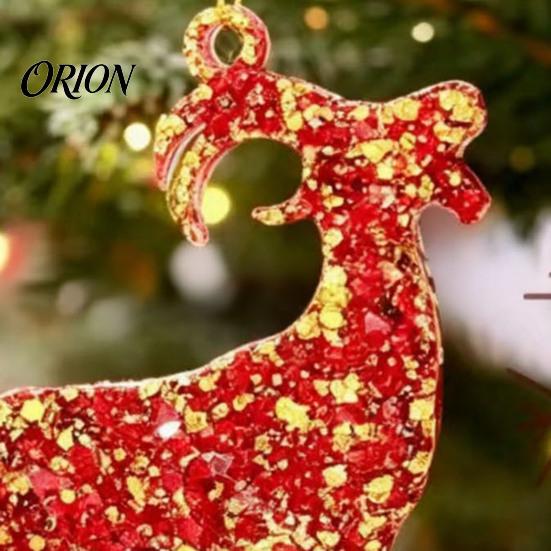 Holiday Tree Ornaments 2D Acrylic Goat Christmas Ornament, Zodiac Hanging Pendant with Gold String, Year Decorative Pendants for Home of The Ornament