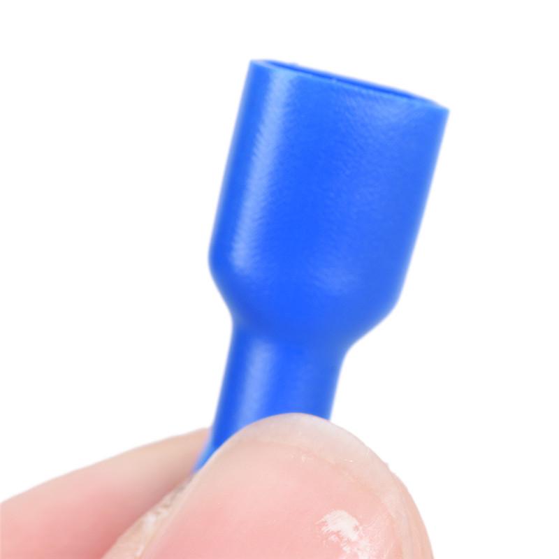 100X Conectores de Terminal de Fio Elétrico Isolados tipo Pala Macho e Fêmea para Crimpar Azul