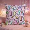 Cute Sausage Dog Pattern Cushion Cover Premium Comfort Reversible Pillow Cove Two in One Design for Any Room  Car Interior