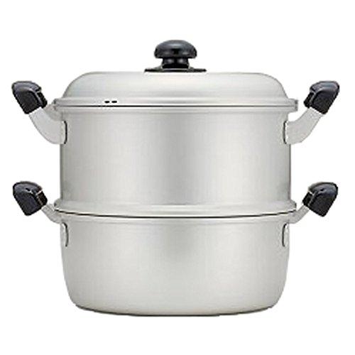 

Hokuriku Aluminum Steamer Set, 28cm [For Gas Stoves Only], Lightweight, Yuuge Kiko, Anodized Aluminum, Made in Japan, Silver