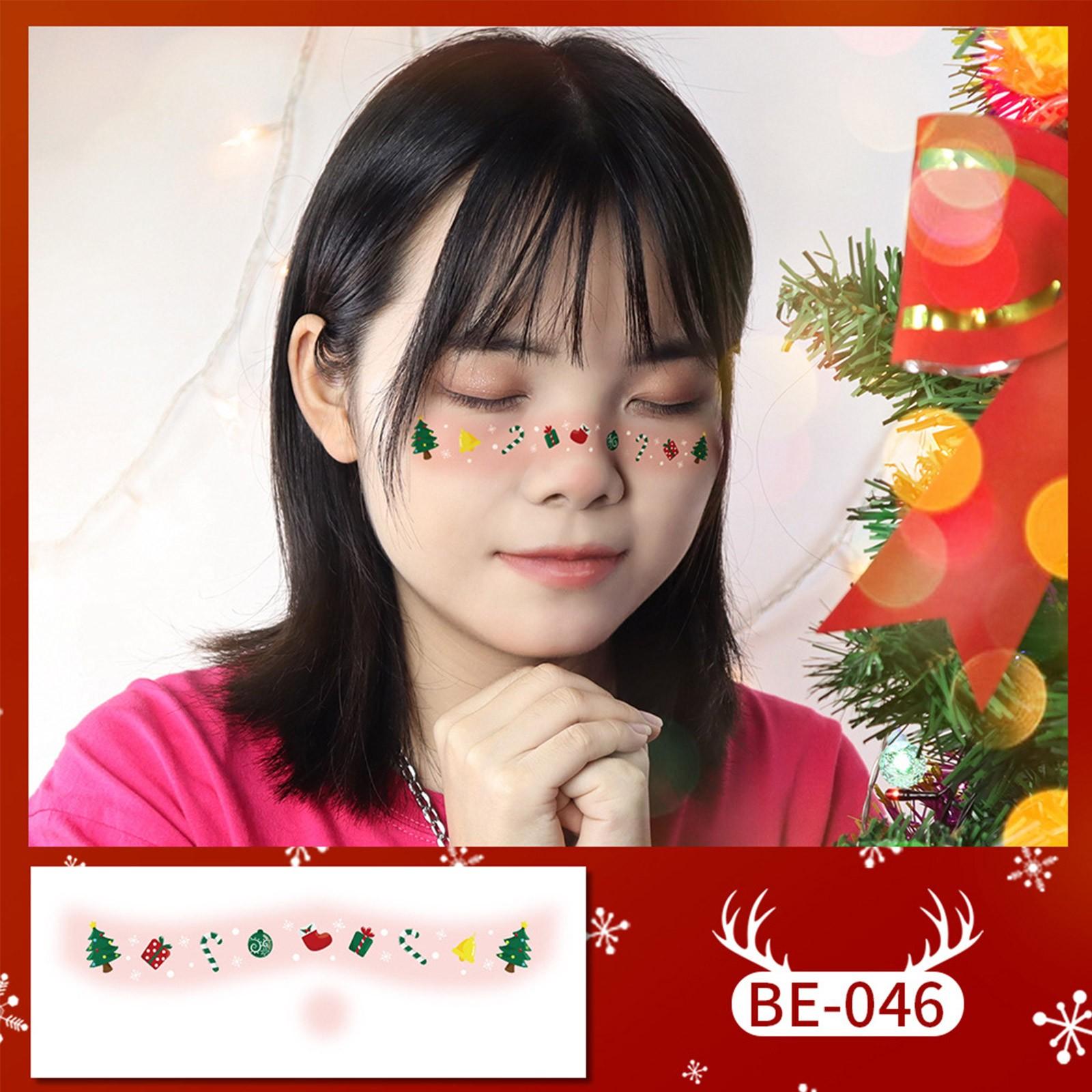 

Рождественские наклейки для глаз с изображением лица, подводка для глаз, тени для век, временные наклейки, наклейки для женщин и девочек, костюм на Хэллоуин, одежда для косплея, аксессуары для вечеринок One Size