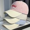 New Versatile Baseball Cap Children's Striped Letter Embroidery Soft Top Baseball Cap Men's Sunscreen Shade Show Small Face
