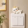 Animal Wall Art for Kids Room Cute Cat Light Switch Sticker, Adorable Kitten Self?Adhesive Socket Panel Concealing Flaw Decor Cover Decor,