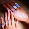Wedding Tool Luminous Henna Tattoo Sticker White Body Art Sticker Lace Temporary Tattoo  Girls