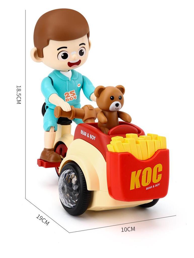 Triciclo Elétrico Rotativo Infantil com Luzes e Música