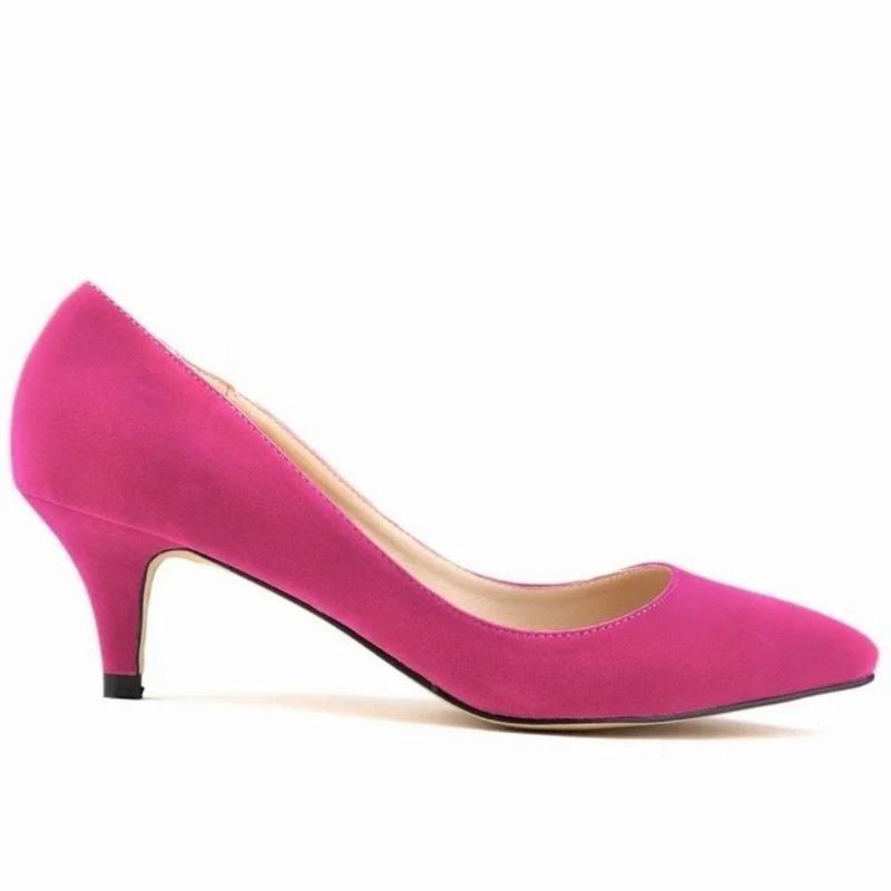 Décolleté da Donna Primavera Autunno Tacco Basso Alto 5cm Tinta Unita Traspiranti Punta Appuntita Suola Antiscivolo Soletta in Lattice Scarpe da Lavoro Matrimonio