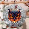 Flame Eagle Mandalala Wind Chime 2D Printed Metal Decor for Outdoor Garden Balcony Vibrant Orange Blue Feathers Handcrafted Eagle Design