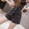 Fashion All-match Super High Waist Stretch Jeans Women Summer Loose High Waist Thin A-line Shorts