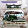Peterbilt Heavy Trucks Customize Your Name Bedding Set Breathable Duvet Cover with Pillowcases Home Decoration Birthday Gift
