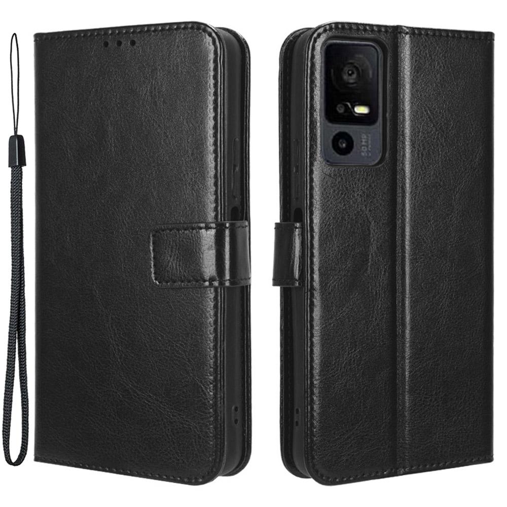 Wallet Case for TCL 40 XE/40 X T601D/NxtPaper 5G Crazy Horse Texture PU Leather Phone Stand Shockproof Cover
