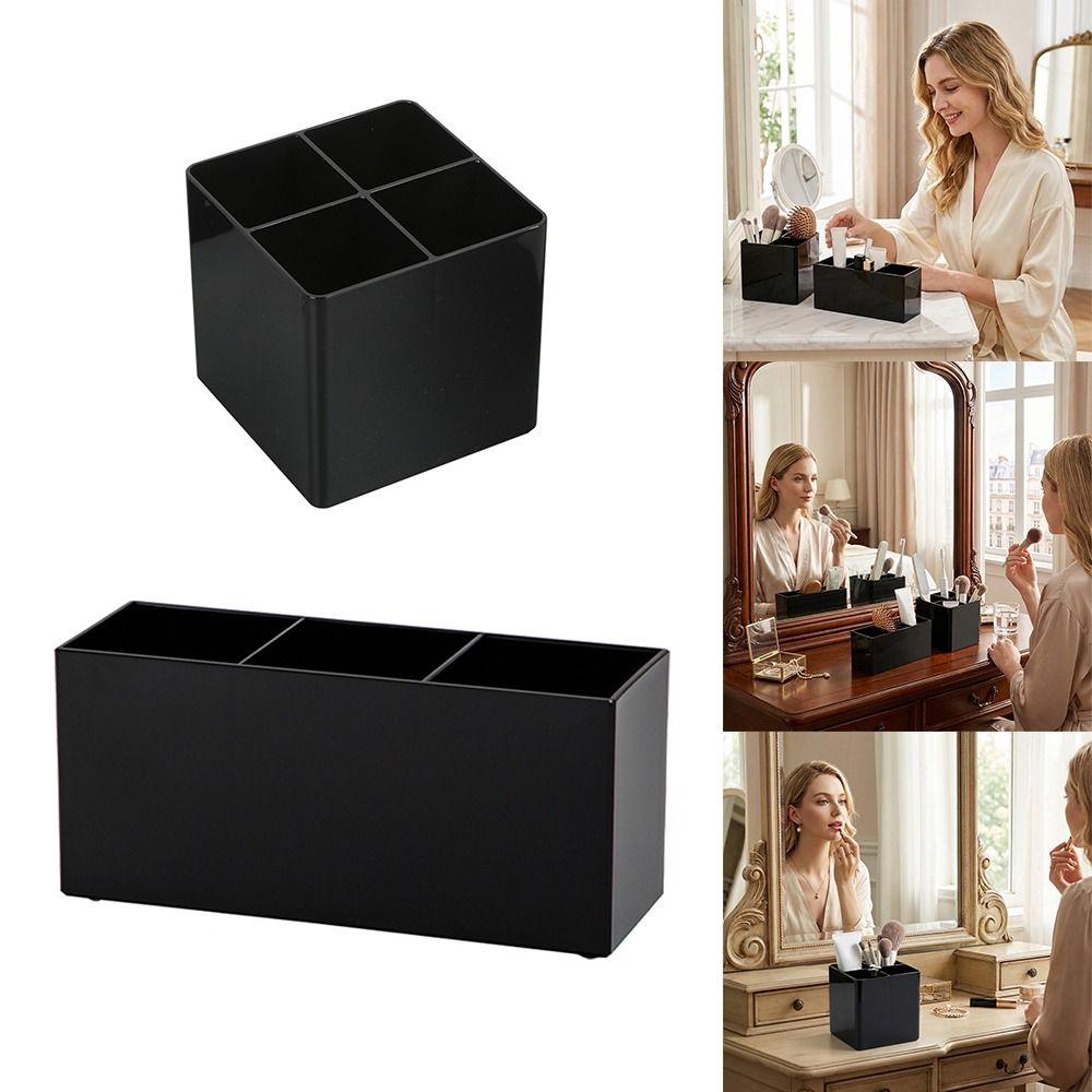 Black Pen Holder Plastic Pen Container Multi-functional Makeup Brush Holder  School Office