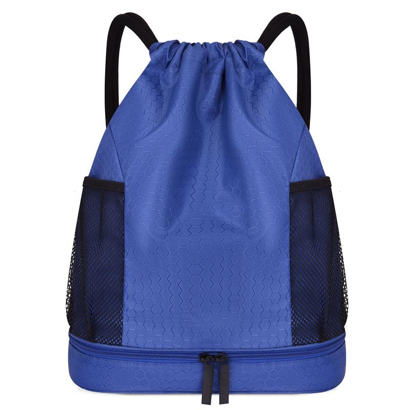Wet & Dry Separation Waterproof Sports Drawstring Backpack with Double Shoulder Straps for Outdoor & Fitness Activities