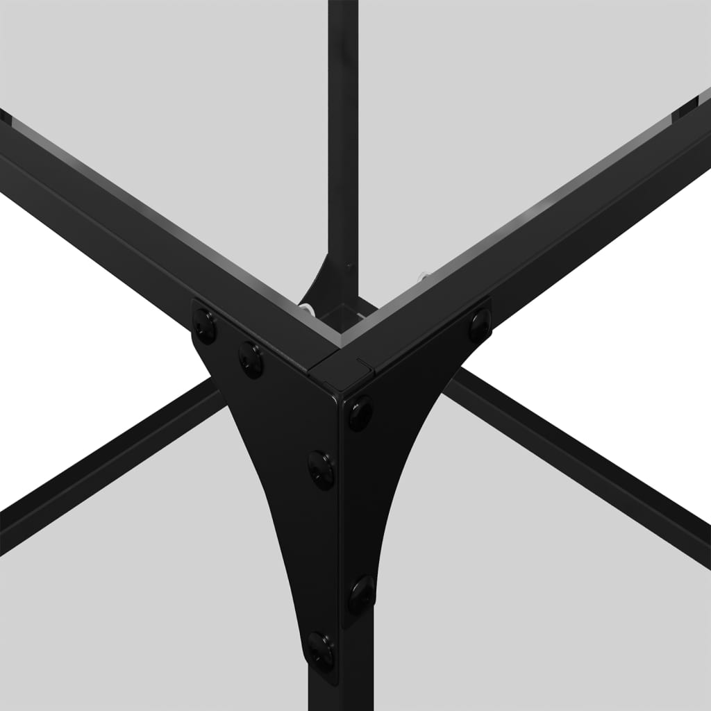  Coffee Tables with Glass Top, 2 Pcs., 40x40x40 Cm, Steel