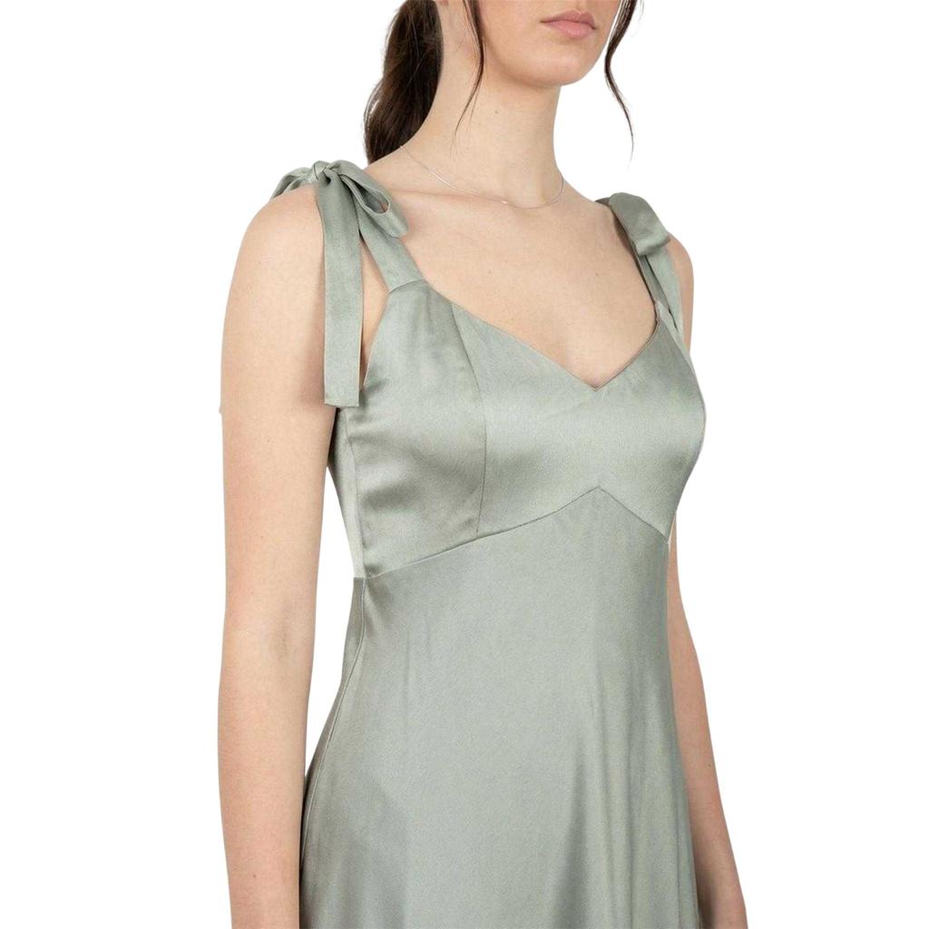 Luxe Dames Satine Bandeau Schouder Bruidsmeisjes Maxi Jurk