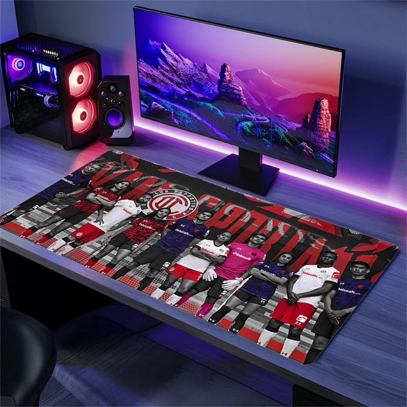 Toluca FC Mouse Pad, Large Gaming Desk Mat, Non-slip XXL Mousepad for Laptop & Tablet, Mini PC Playmat with Stitched Edges