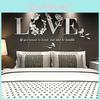 Premium Quality Home Decor 3d Mirror Love Wall Stickers With Acrylic Flower Design
