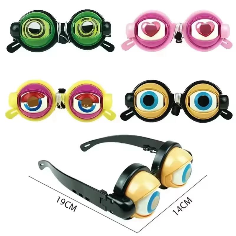 Funny Blinky Crazy Eye Glasses With Creative Moving Eyeballs Safe Plastic Material For Kids Birthday Party Cosplay Prank Games