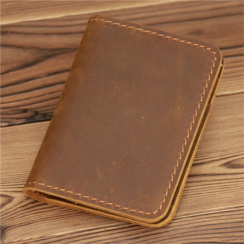 New Arrival Vintage Men's Genuine Leather Credit Card Holder Small Wallet Money Bag ID Card Case Mini Purse For Male