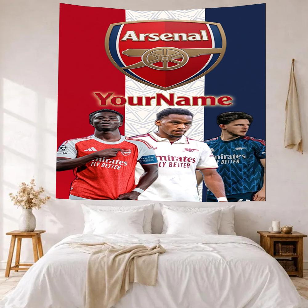 Arsenal Custom Ditt Navn Vægdekoration Vægtæppe Kunst Til Kæledyrsminde Fødselsdag Bryllupsfest Baggrund Familiegave