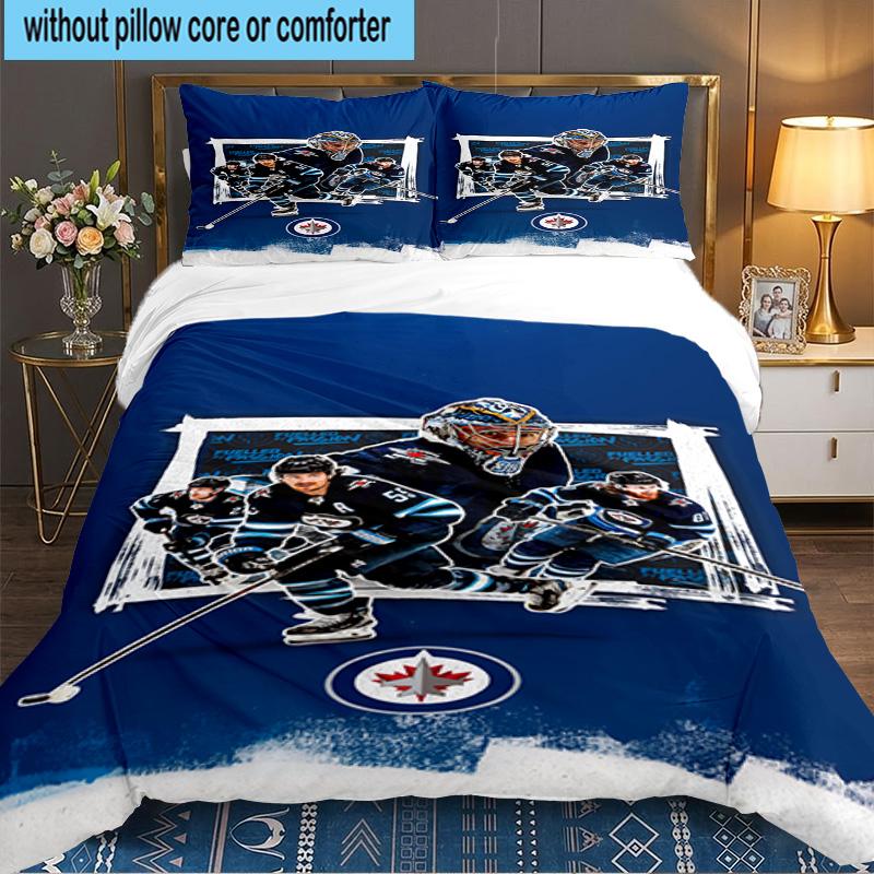 Winnipeg Crest Hockey 3PCS Bedding set,Ideal for 1pc Duvet Cover And 2pcs Pillowcases Perfect for Fan gift,Ideal for Bedroom, Dormitory