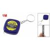 Tyou Square Tape Measure, Keychain, Automatic Retractable Double Steel Mini Tape Measure, 1m 3" Blue