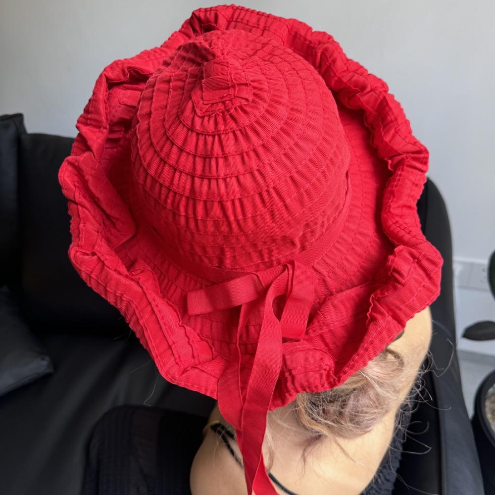 Sunscreen DIY Moldable Wide Brim Hat Bowknot Women Sun Hat Simple Plastic Bucket Hat  Travel