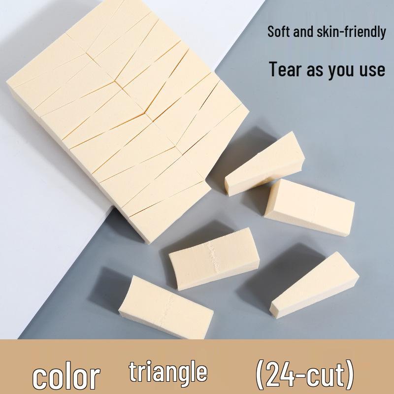 24-Cut Triangle Sponge Puff for Dry & Wet Use, Skin-Friendly, Super Soft, Non-Absorbing Makeup Beauty Tool