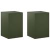 Plant Stand 2 Pcs Olive Green 40 X 40 X 60 Cm Steel
